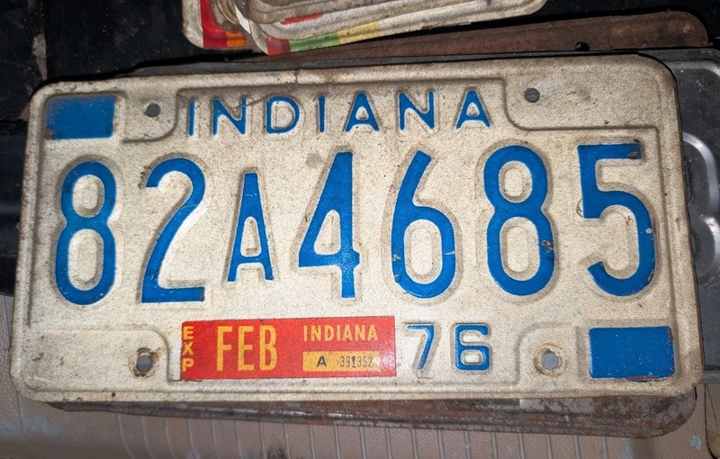 Vintage 1976 Indiana State License Plate Tag Authentic Mancave Garage Pub Decor 