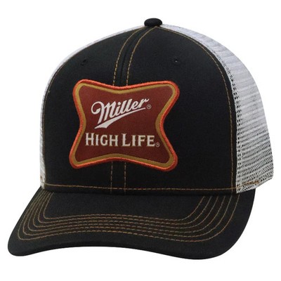 Miller High Life Beer Black/White Mesh Back Hat Cap