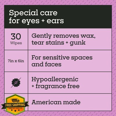 Pet Life Dog Eye Ear Wipes 4pk Hypoallergenic Fragrance-Free