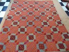 Victorian Quilt-IRISH CHAIN -66x88-Red Plaid Wool-VICTORIAN WINTER COUNTRY — photo 2
