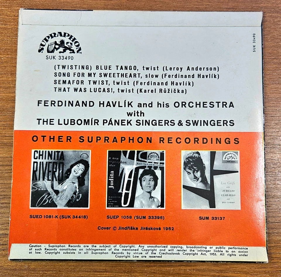 Twist From The Semafor Theatre FERDINAND HAVLIK 60s EX Czech SUPRAPHON RnR 7" EP - Bild 4 von 4