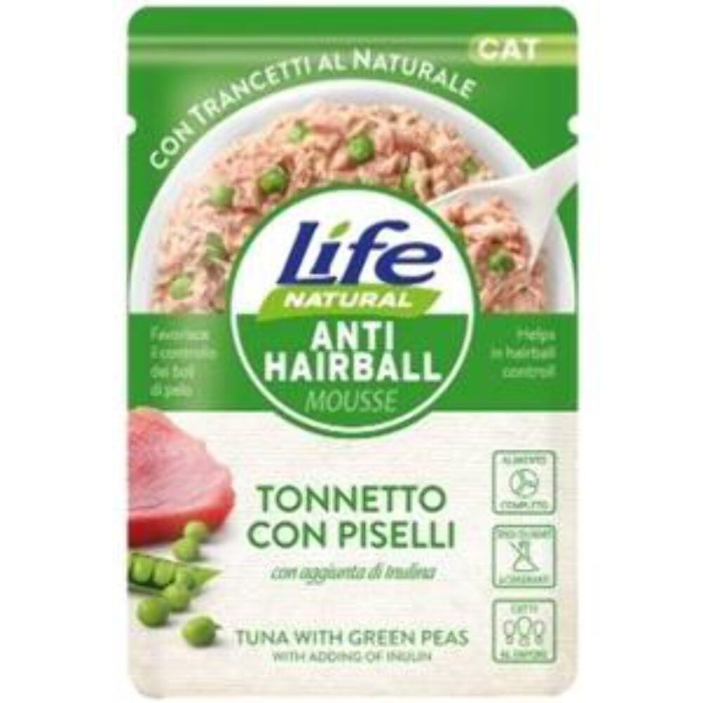 LIFE BUSTE FUNZIONALI ANTI-HAIRBALL TONNETTO CON PISELLI 70 GR
