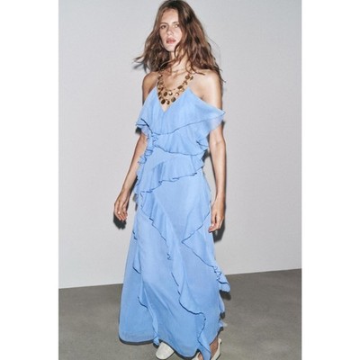 Zara ruffle midi dress ZW collection