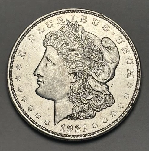 1921-D Denver U.S. Morgan Silver Dollar $1 - Uncirculated Details - Vintage