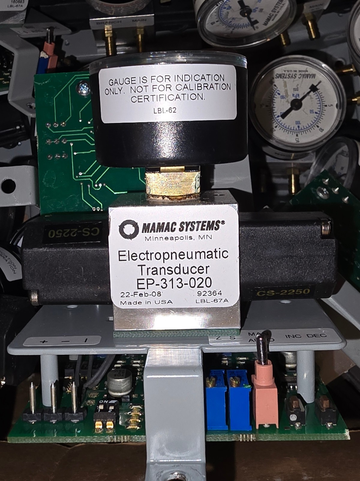 Mamac Systems Electropneumatic Transducer EP-313-020 Transducer