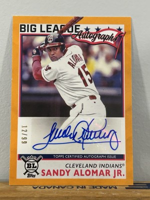 2020 Topps Big League Big League Auto SANDY ALOMAR JR Orange #BLA-SA Auto /99