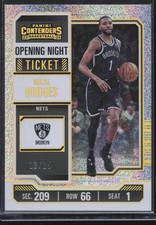 2023-24 Panini Contenders #50 Mikal Bridges Opening Night Ticket FOTL #/25 Nets