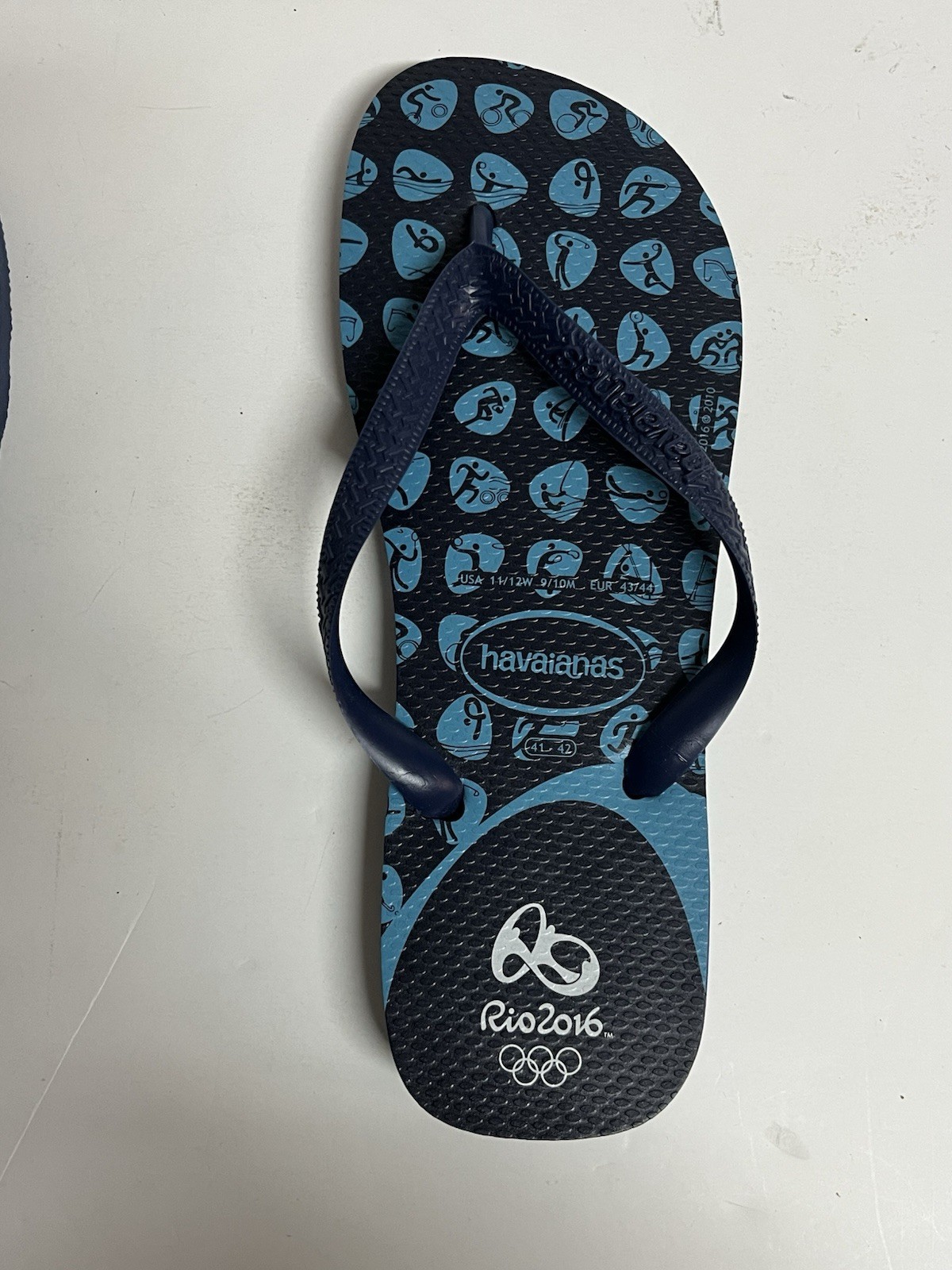 Havaianas Women's Flip Flops 11/12W Blue Rio Olympics 2016 Sports Beach Summer