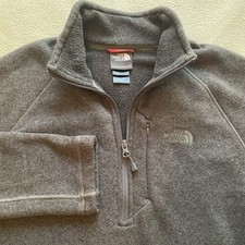 The North Face 1/4 Zip Fleece Sweater Mens Medium Gray Mock Neck Chest Pocket