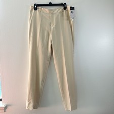 NWT Ralph Lauren Vintage Silk Linen Blend Trouser Pants Womens Size 8 Cream