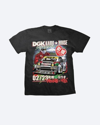 DGK Skateboards x Kaido House Raceway Vintage Black Boxy Fit T-Shirt