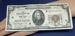 1929 Federal Bank Of New York $20 Note You Grade