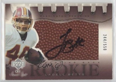 2002 Upper Deck Sweet Spot Rookie 244/550 Ladell Betts #160 Auto g2x