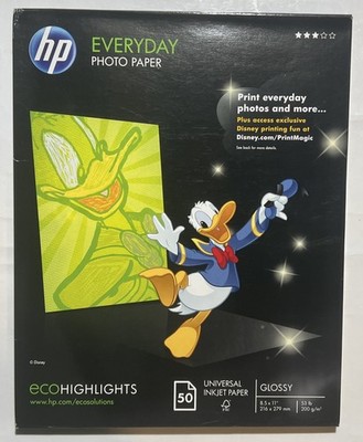 HP Everyday 50 sheet Letter 8.5 x 11-Inch Glossy Photo Paper NEW