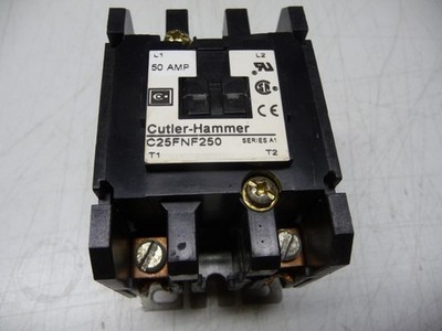 Cutler Hammer C25FNF250T, Definite Purpose Contactor, 2 Pole, 65 Amp, 24Vac Coil