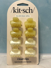Kitsch Cloud Hair Claw Clips 8PCS Yellow/White Recycled Eco-Friendly