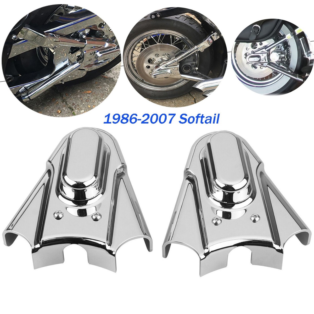 Chrome Rear Swingarm Axle Cover For Harley Fatboy Heritage Softail