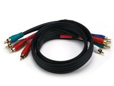 5-RCA Component Video/Audio Coaxial Cable (RG-59/U) - 3 Feet - Black | 22AWG