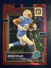 2022 Donruss Optic Isaiah Spiller Rated Rookie RC Pink Velocity /79 Chargers