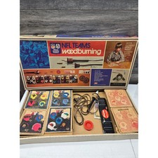Vintage NFL Teams Woodburning Set American Toy & Furniture Co Craft Kit 1970s