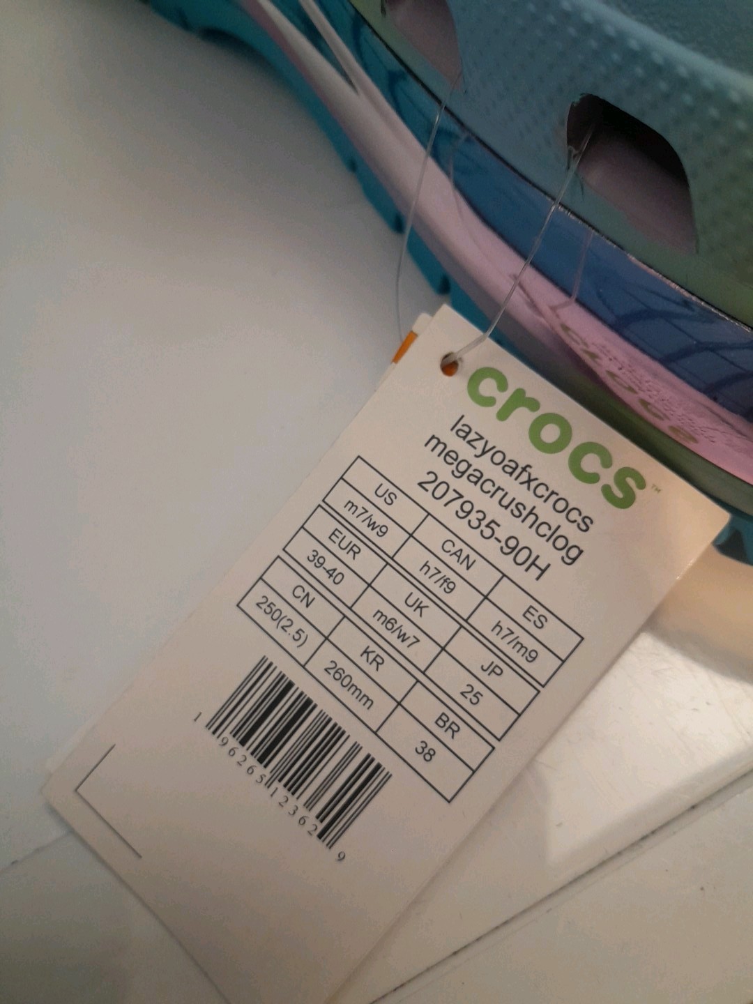 Lazy Oaf x Crocs Mega Crush Limited Edition Platform UK 7 EU 41 US 9 Rainbow image 6