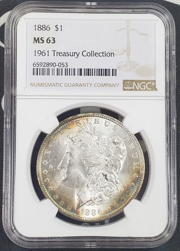 1886-P $1 Morgan Silver Dollar "1961 Treasury Collection" - NGC Graded MS63