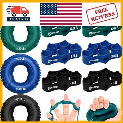 9-Piece Grip Strength Trainer Kit for Hand & Forearm Recovery - Ergonomic Design