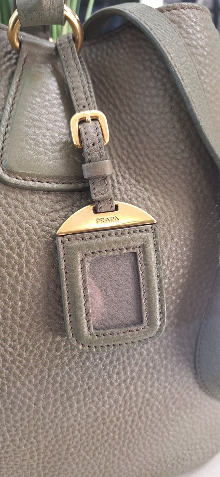 PRADA Beige & Olive Vitello Daino Leather  2way Shoulder Bag RRP £1,895 image 4