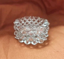 EAPG Ripley Pavonia Round Glass Open Master Salt Dip c. 1888