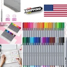 Fineliner Pens Set 46 Pack Assorted Colors Ergonomic Triangular Barrels