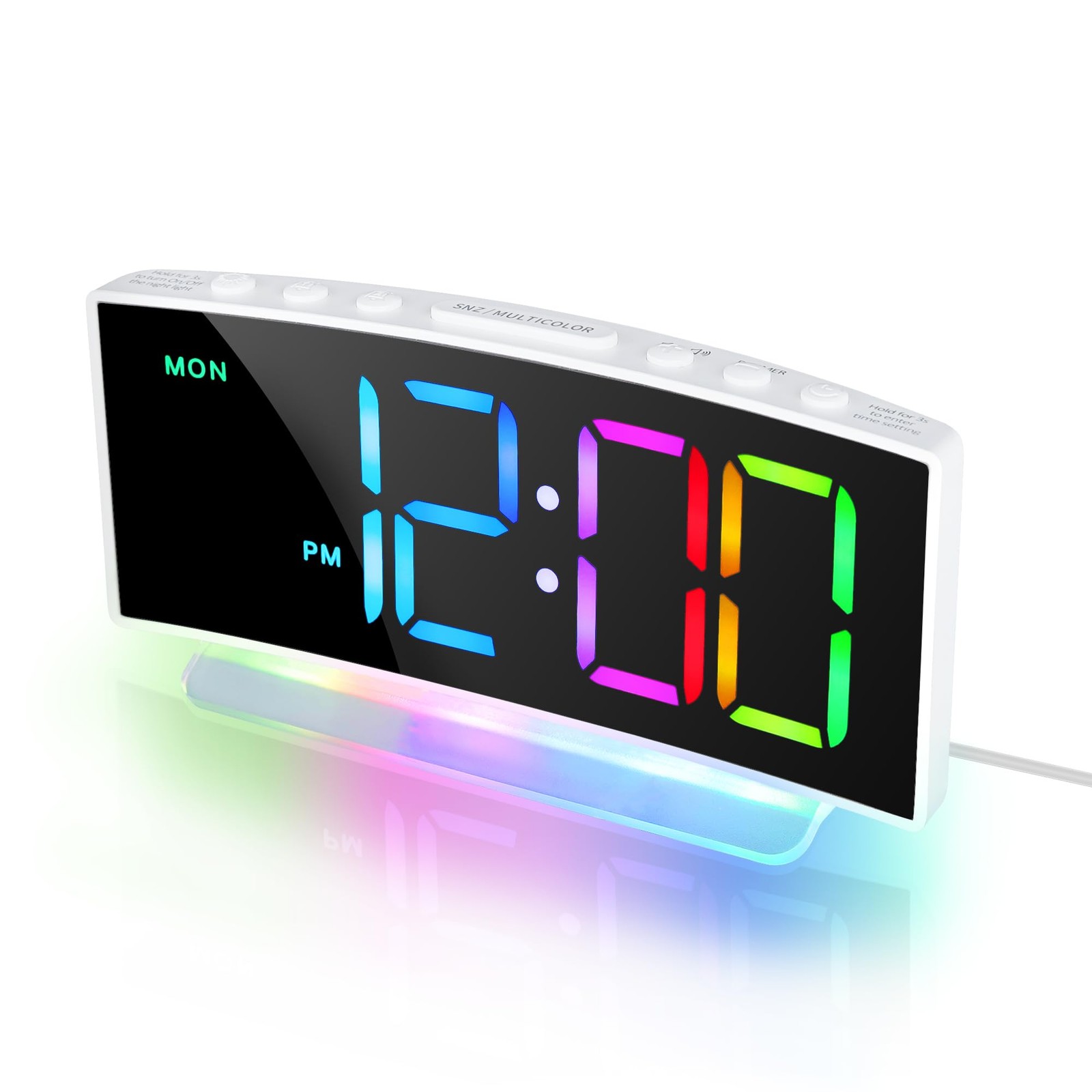 Réveil Numérique pour Mieux Dormir avec Veilleuse Douce et Écran RGB Fluide