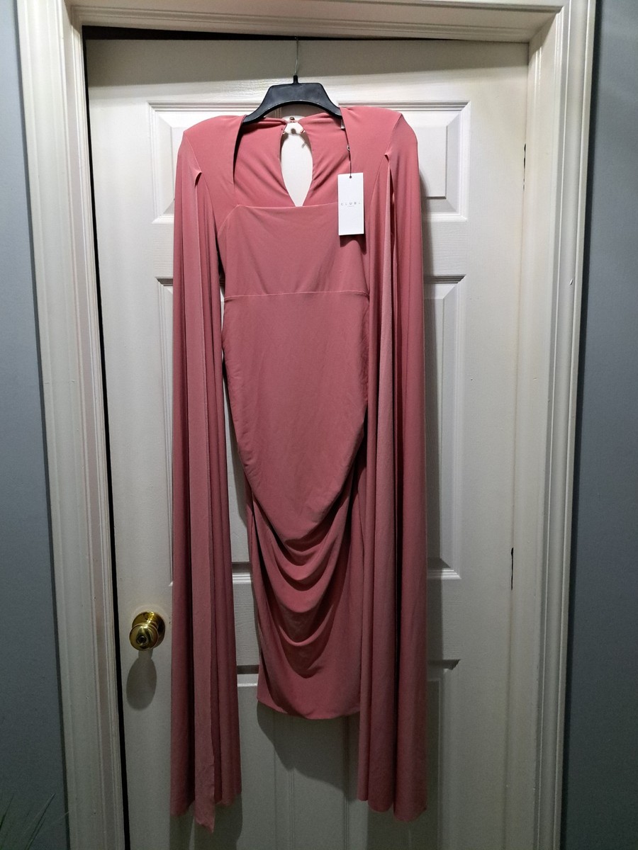 white christmas dresses Divine Timing Bottle Green Maternity Maxi Dress With Cape Sleeves – Club L  London main image 0