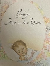 Vintage 1937 Baby Record Book Album Beautiful Illustrations