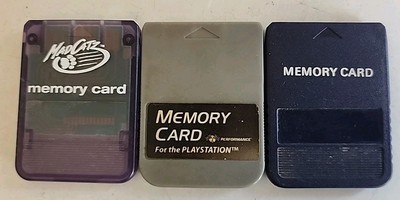 Lot Of 3 Playstation 1 PS1 Third Party Memory Cards Mad Catz Performance Used