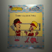 Lot of 3 Vintage Beavis and Butthead Stickers - 1997 Yujean Stickers NOS