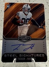 Tre Tucker Auto /10 2023 Plates & Patches Steel Signatures Raiders Rookie