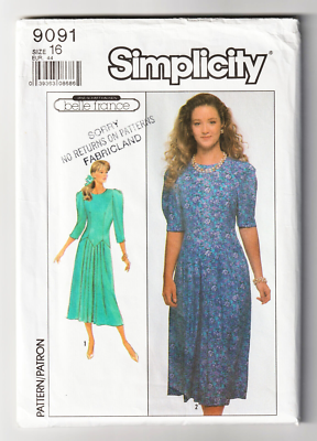 Simplicity 9091 Dress-Dropped Waist-Pleated Point Skirt 16 Sewing Pattern  UNCUT | eBay