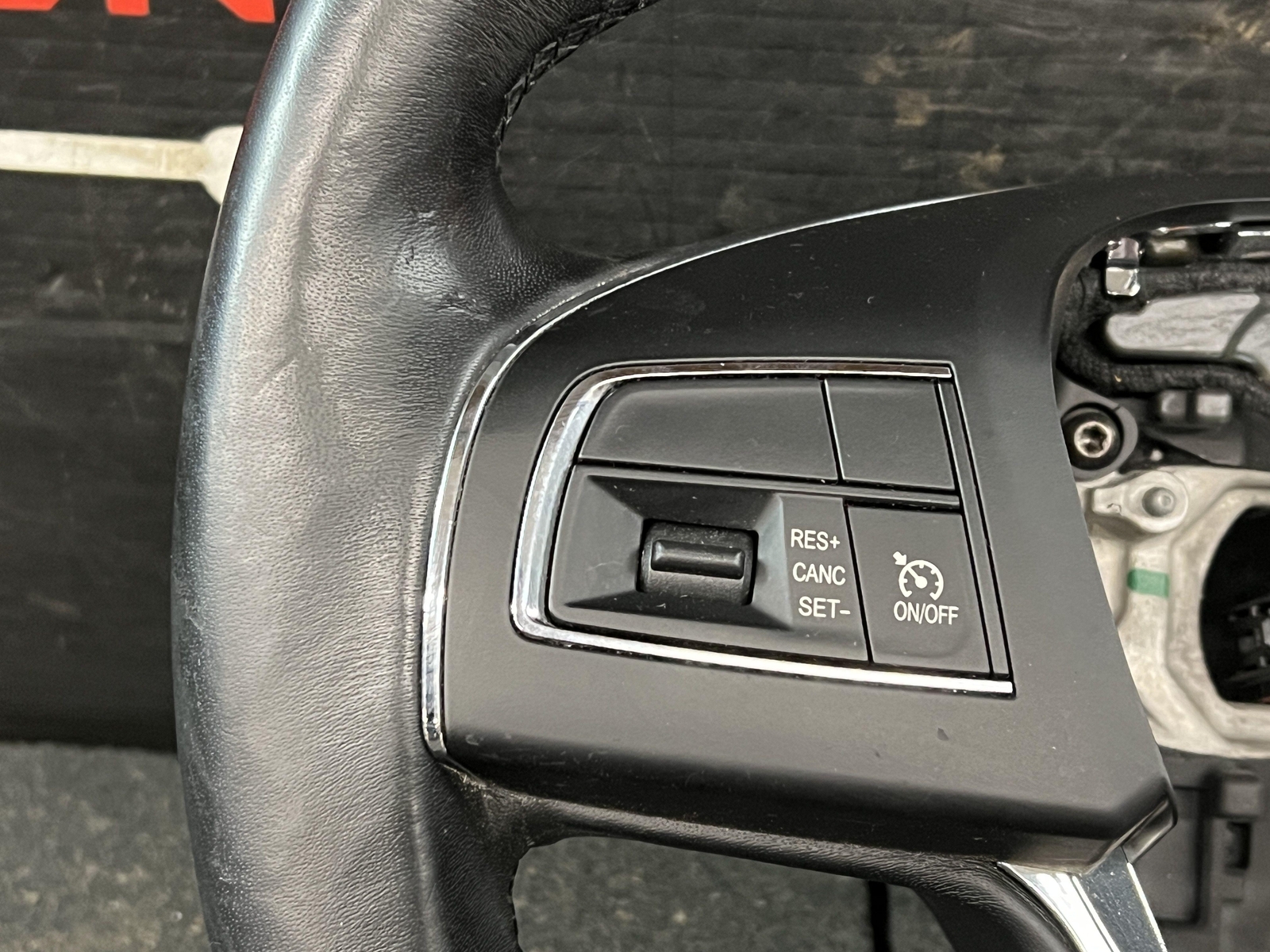 14-17 MASERATI GHIBLI LEATHER WRAPPED STEERING WHEEL W/ AUDIO & CRUISE CONTROLS