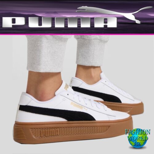 Puma Smash Platform V3 Mono Twist Shoes Sneakers Women's Size 8.5 White Black