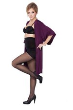 Women's sheer black firm control slimming post pregnancy tights Lida 253