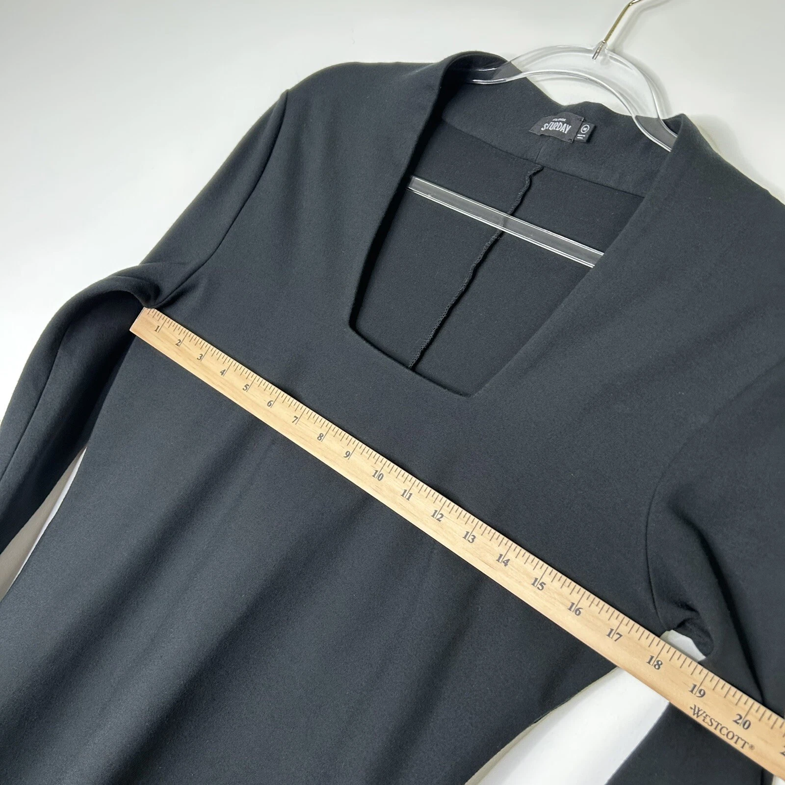 Abito bodycon nero Kate Spade sabato da donna taglia media manica lunga LBD