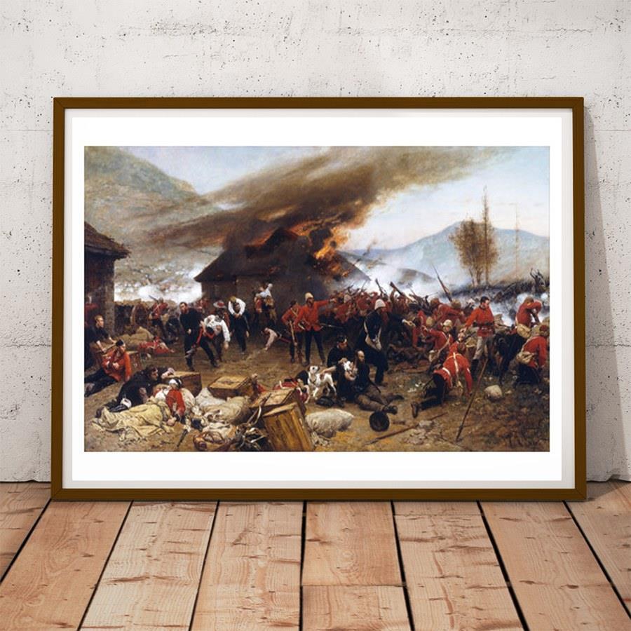 WAR ART DE DEFENCE NEUVILLE RORKE DRIFT 36X24 INCHES eBay