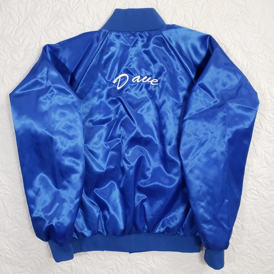 Chaqueta de nailon para empleados America Online AOL años 90 grande marketing Orville Dave azul Foto 2 de 4