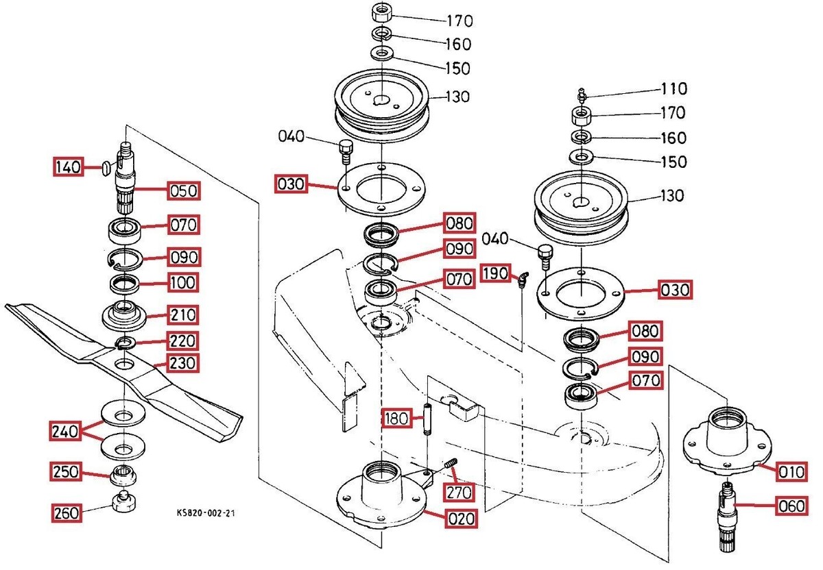 Mower Deck Repair Parts Fits Kubota 