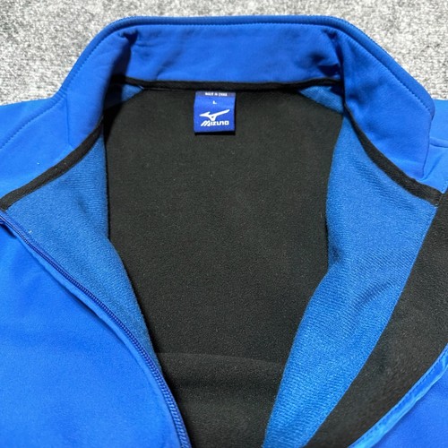 Mizuno Jacket Mens Large Blue Full Zip Mock Neck Hand Pockets Ribbed Hem Cuffs - Picture 8 of 14