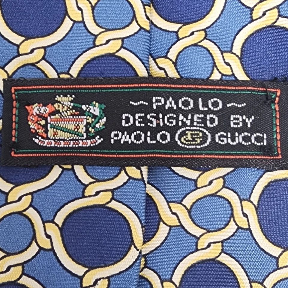 Corbata para hombre Paolo Gucci Design azul eslabón de cadena Foto 4 de 4