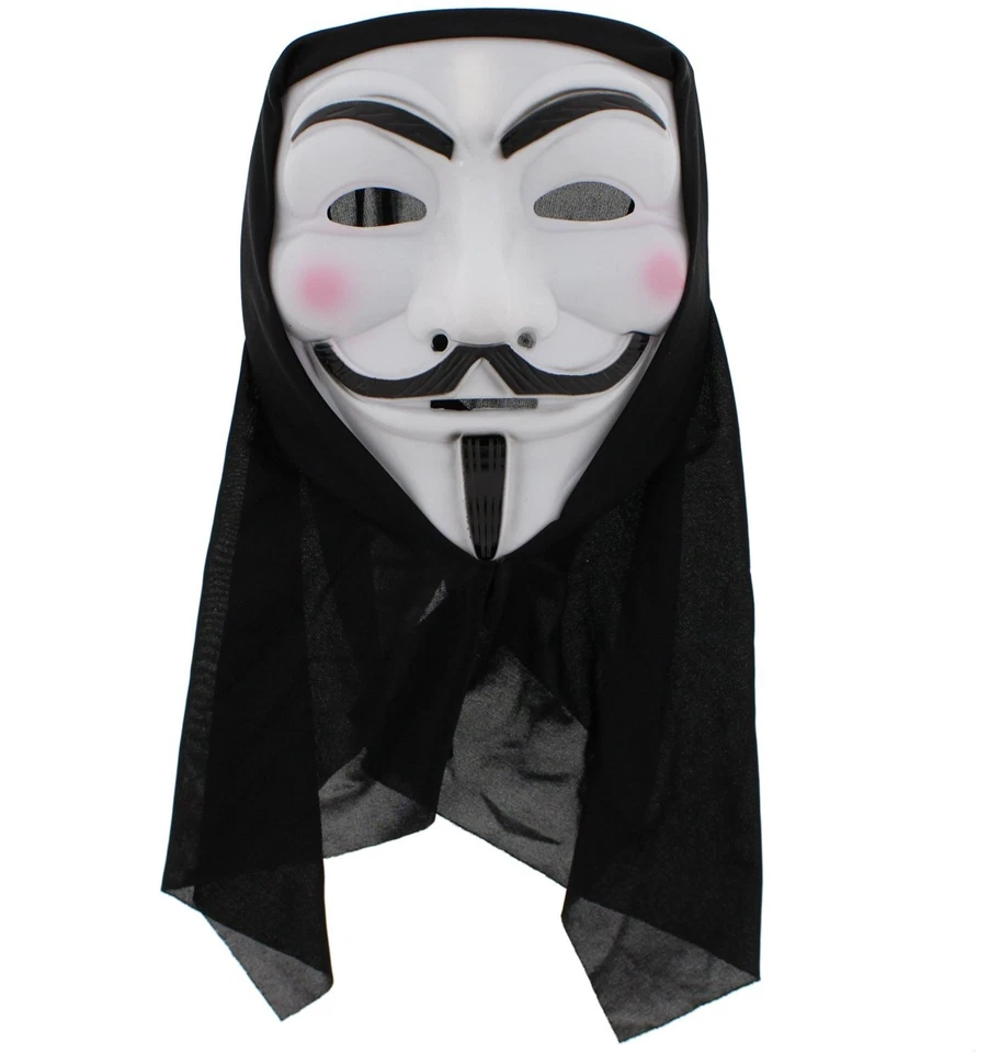Zac's Alter Ego® Anonymous Guy Fawkes Mask with Black Cloth to Cover Head - Image 2 of 4