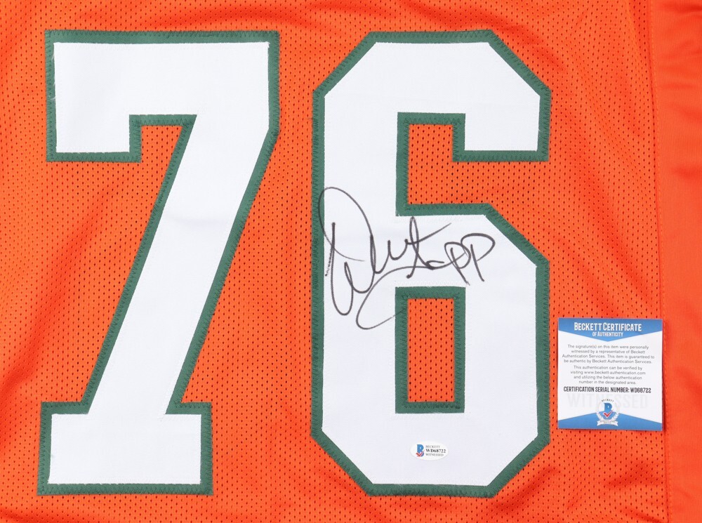 Sサイズ試合用ユニフォーム　シャンペーン中央高校アメフト部　セントラルマルーンズ Warren Sapp Signed Miami Hurricanes Jersey (Beckett) 1991 National