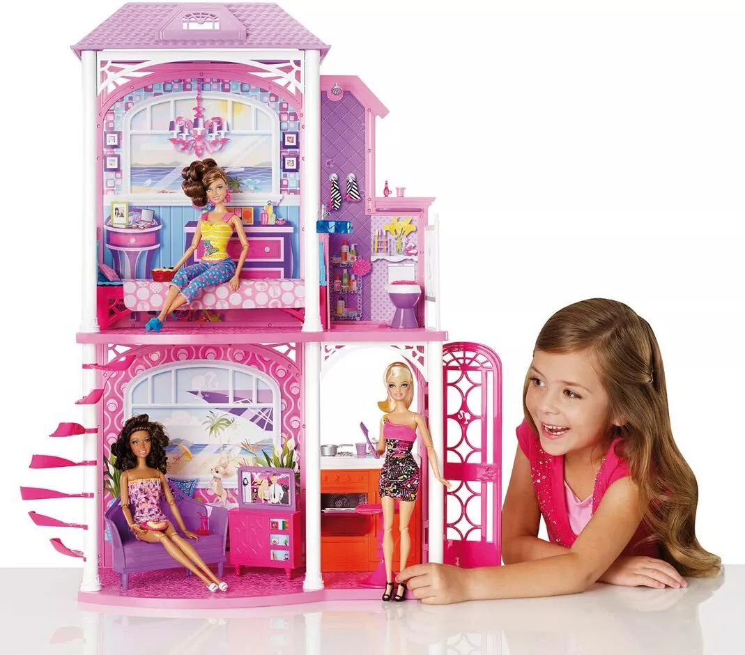 Barbie 2-Story Folding House & Doll Set