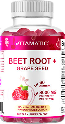 Vitamatic Beet Root Gummies 3000 mg Equivalent Per Serving - 60 Gummies